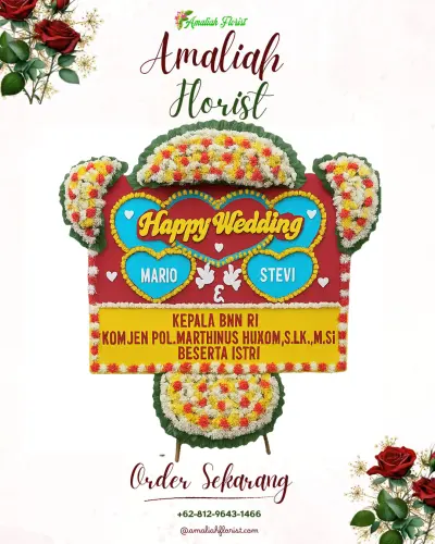 Karangan Papan Bunga Pernikahan di Bedayutalang